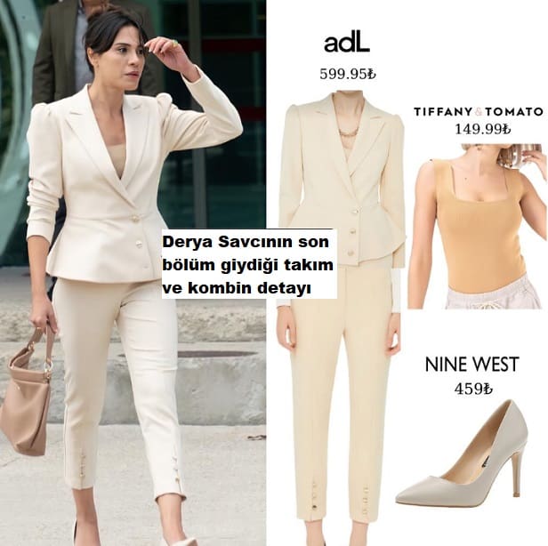 Derya Savcının son bölüm giydiği takım ve kombin detayı
