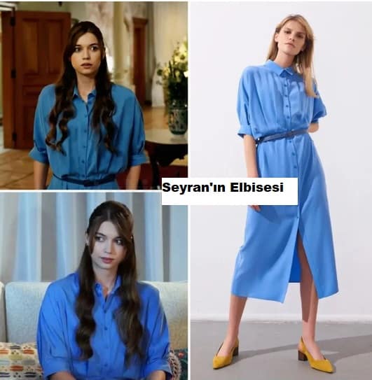 Yalı Çapkını 3. Bölüm Seyran'ın Kıyafetleri mavi elbisesi