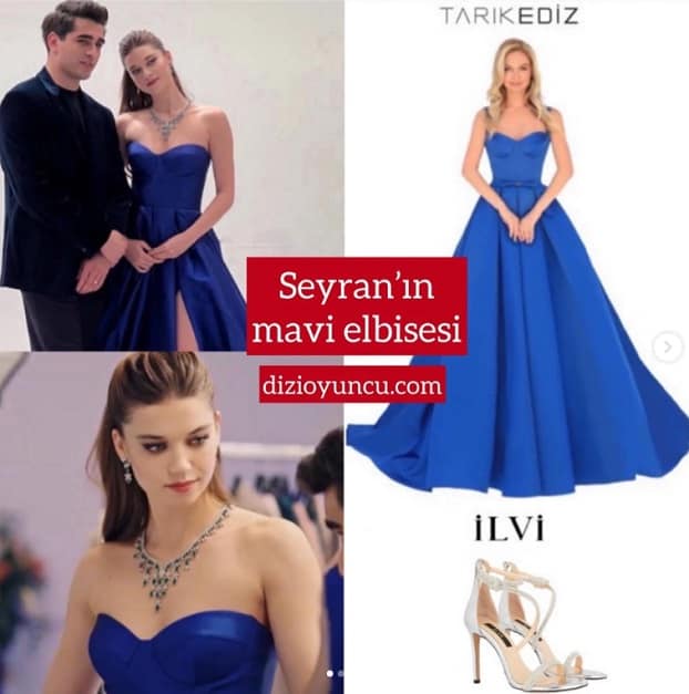 13 Ocak Yalı Çapkını 17. bölüm kıyafetleri Seyran'ın mavi elbisesi