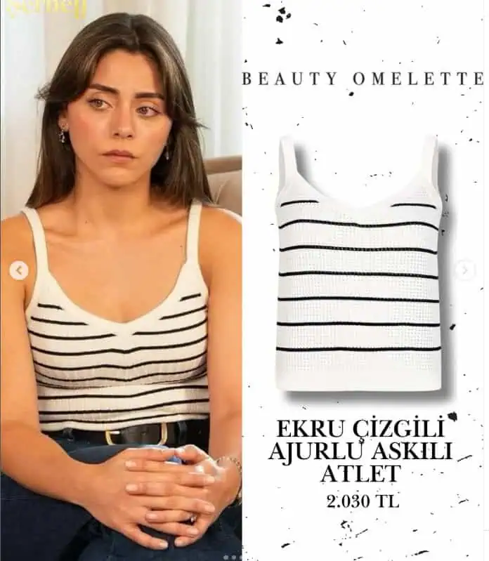 26 Eylül Kızılcık Şerbeti 106.bölüm Doğa'nın giydiği kıyafetler üst atlet