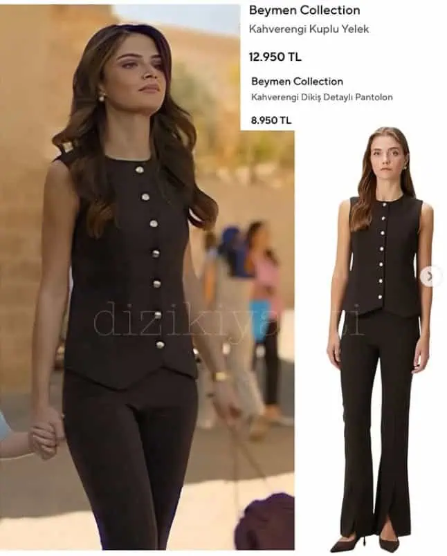 Uzak Şehir dizisi Alya'nın giydiği yelekli takım