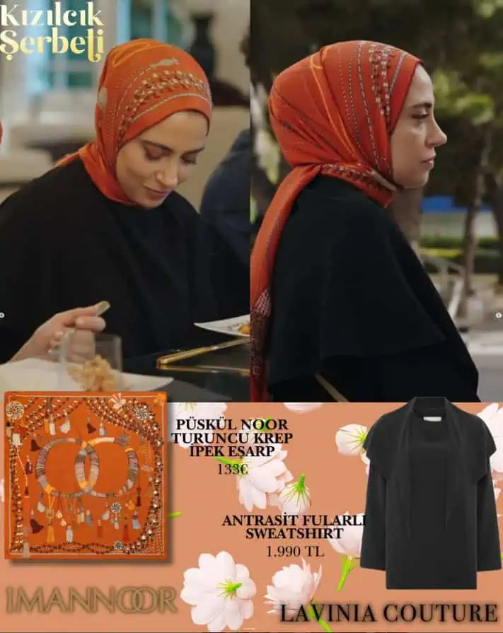 12 Aralık Kızılcık Şerbeti dizisi 117.bölüm Nursema tesettür kıyafetleri