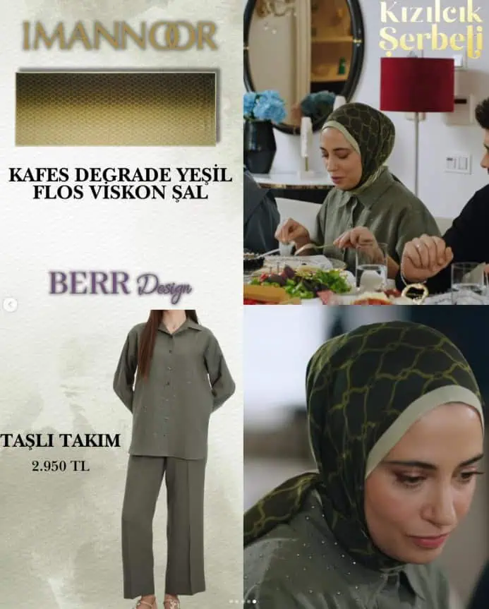 19 Aralık Kızılcık Şerbeti 118.bölüm Nursema kıyafetleri tesettür abiye şal