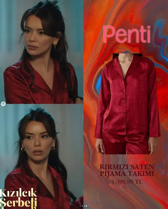 Kızılcık Şerbeti son bölüm Başak kıyafetleri pijama takımı