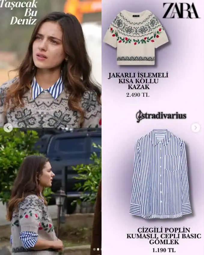 Taşacak Bu Deniz 8. bölüm Eleni'nin giydiği Kıyafetler kazak markası